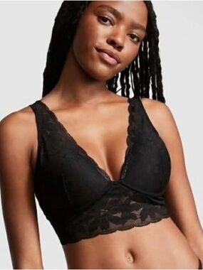PINK Victoria's Secret Black Lace Bralette